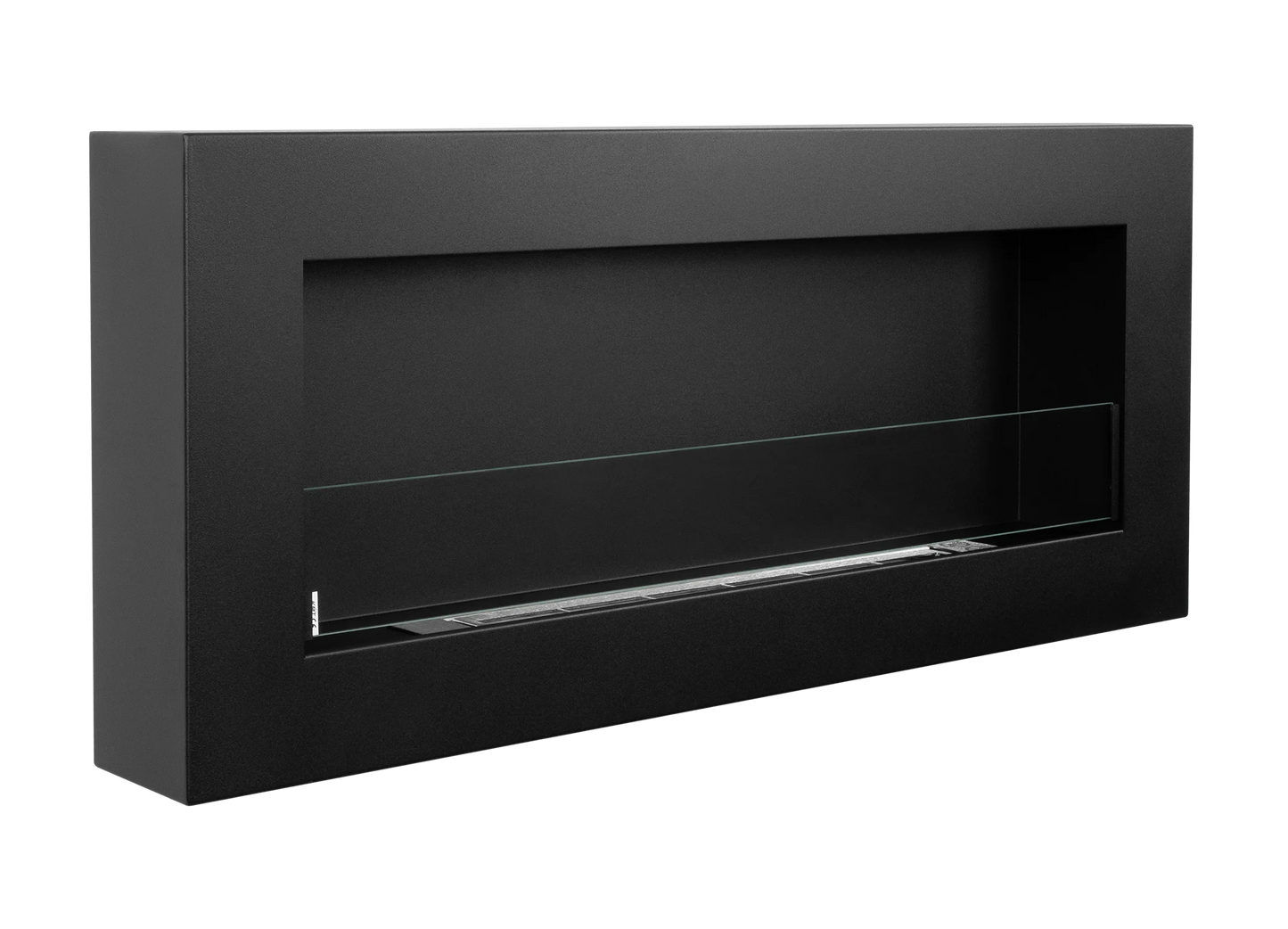 Biokamin Box 900x400 Schwarz mit Glas - IgnisLumina.ch