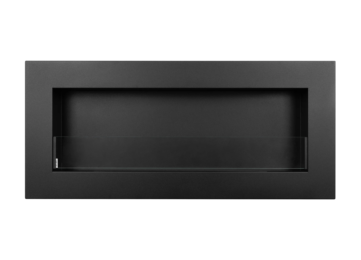 Biokamin Box 900x400 Schwarz mit Glas - IgnisLumina.ch