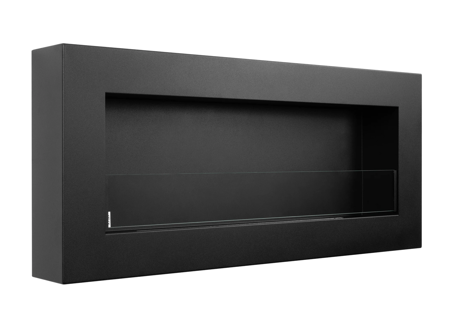 Biokamin Box 900x400 Schwarz mit Glas - IgnisLumina.ch
