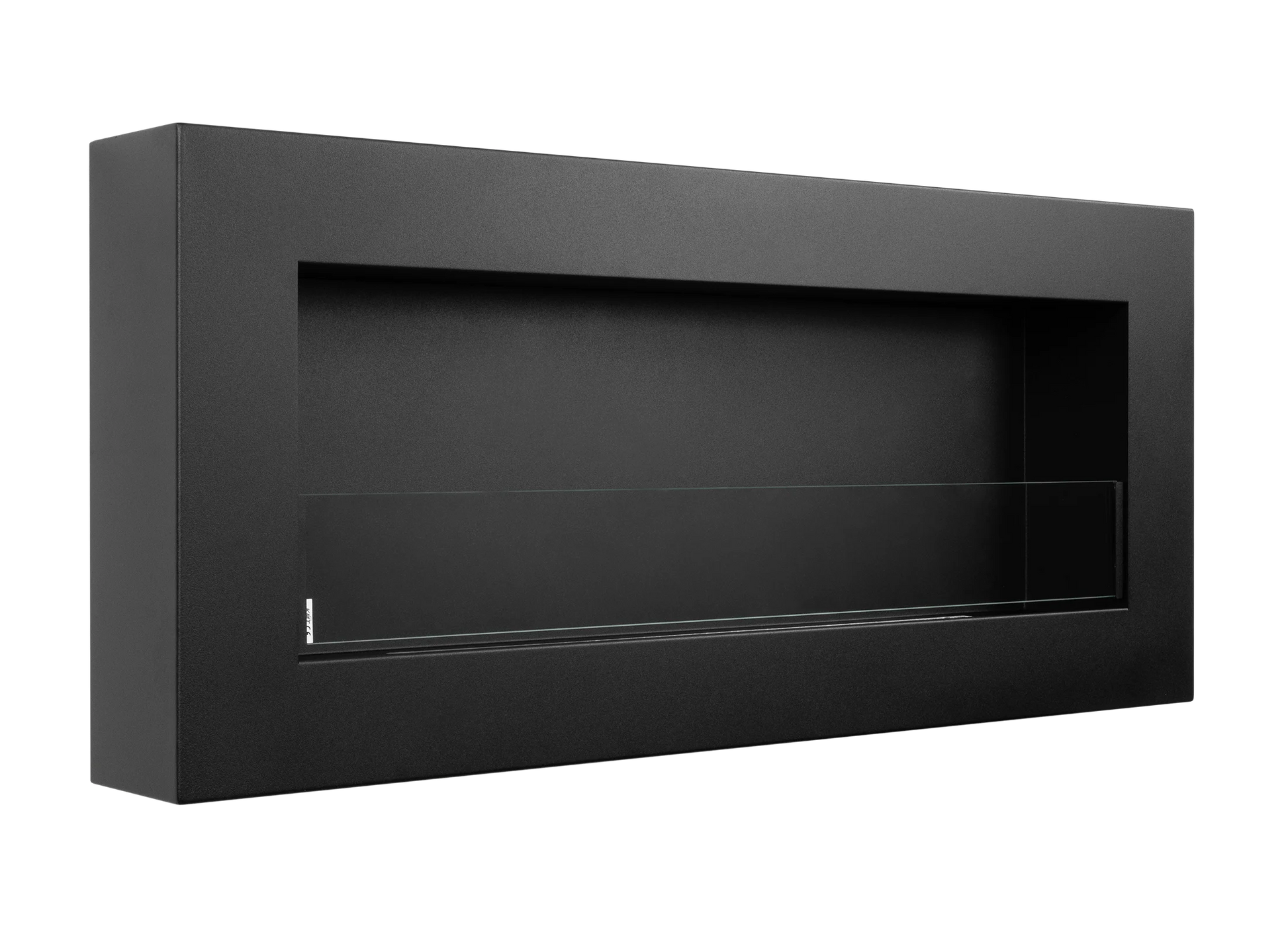 Biokamin Box 900x400 Schwarz mit Glas - IgnisLumina.ch