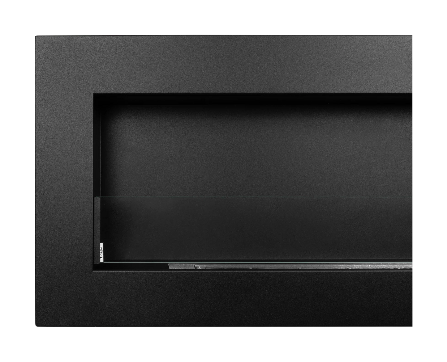 Biokamin Box 900x400 Schwarz mit Glas - IgnisLumina.ch