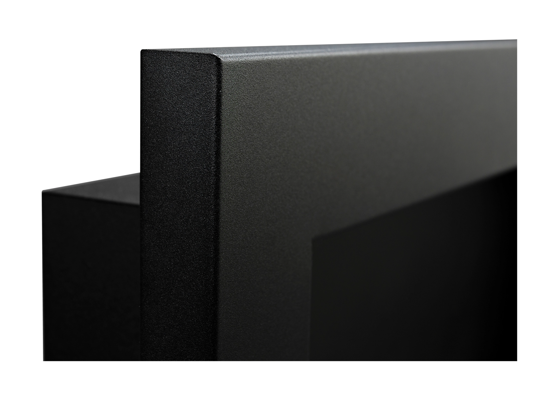 Biokamin 900x400 SLIM Schwarz Strukturiert mit Glas - IgnisLumina.ch