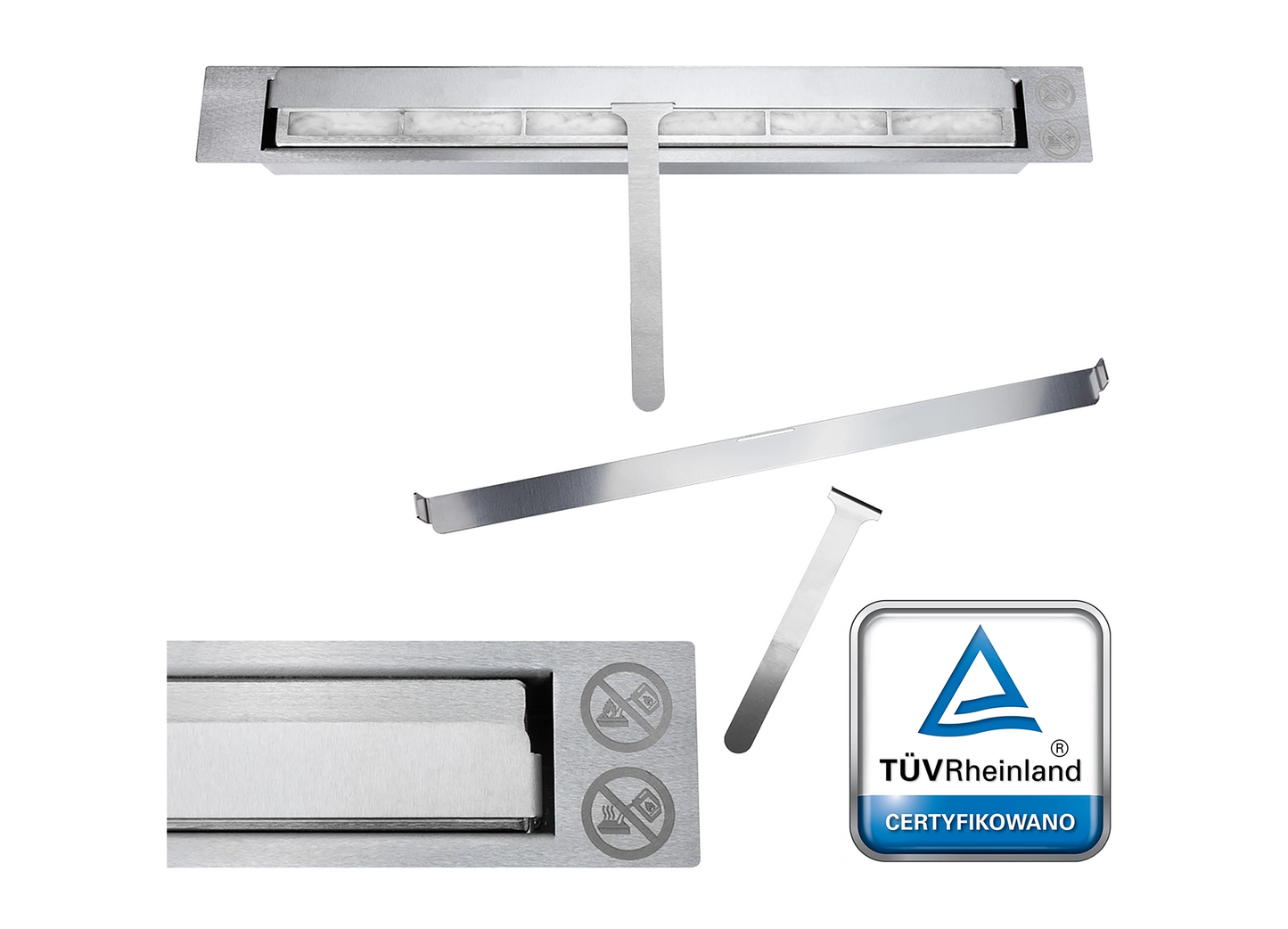 Biokamin 900x400 SLIM Schwarz Strukturiert mit Glas - IgnisLumina.ch