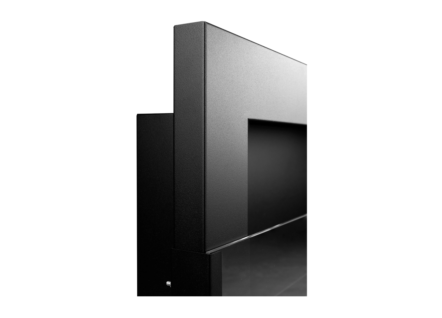 Biokamin 900x400 mit Glas Schwarz Strukturiert - IgnisLumina.ch