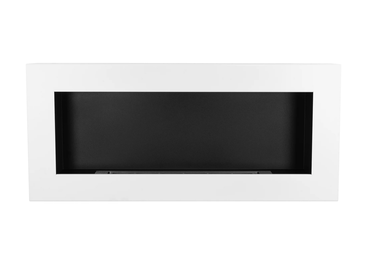 Wand-Biokamin 900x400 Box Weiß Strukturiert Matt - IgnisLumina.ch