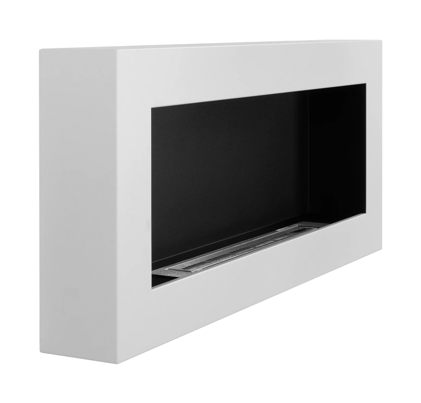 Wand-Biokamin 900x400 Box Weiß Strukturiert Matt - IgnisLumina.ch
