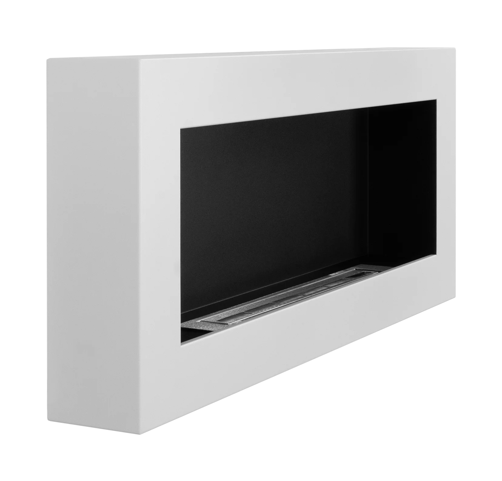 Wand-Biokamin 900x400 Box Weiß Strukturiert Matt - IgnisLumina.ch