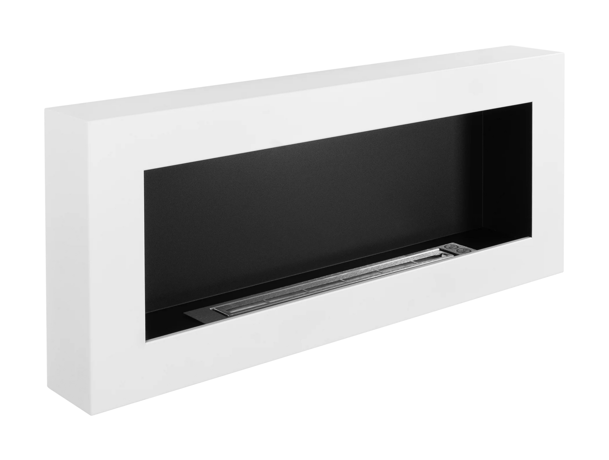 Wand-Biokamin 900x400 Box Weiß Strukturiert Matt - IgnisLumina.ch