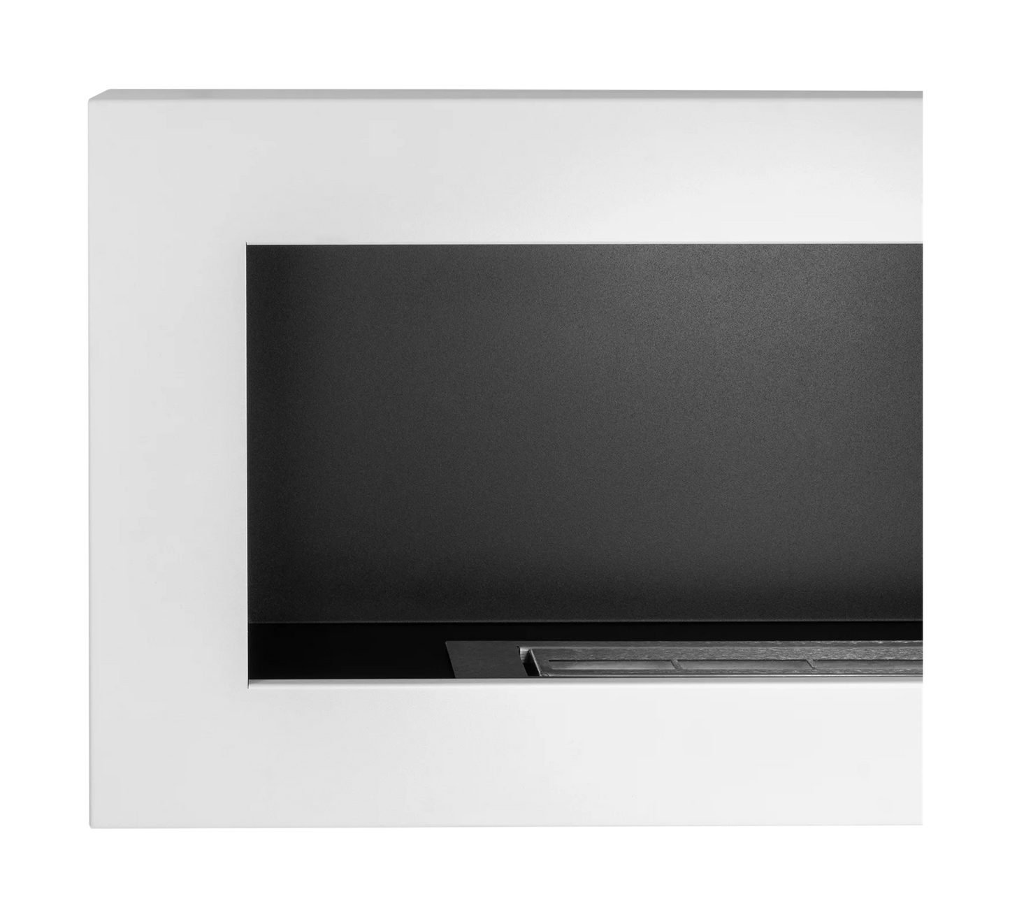 Wand-Biokamin 900x400 Box Weiß Strukturiert Matt - IgnisLumina.ch