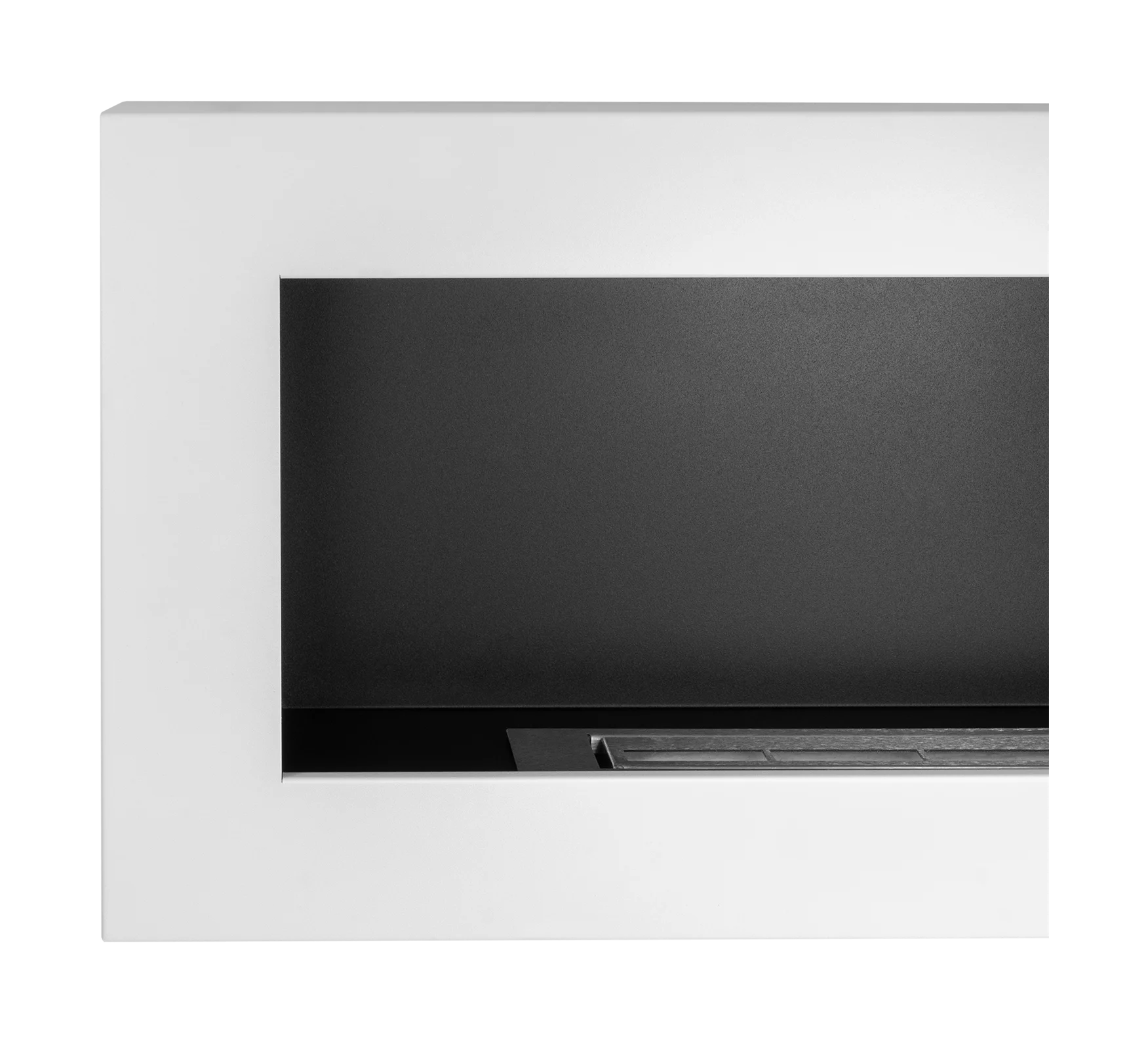 Wand-Biokamin 900x400 Box Weiß Strukturiert Matt - IgnisLumina.ch