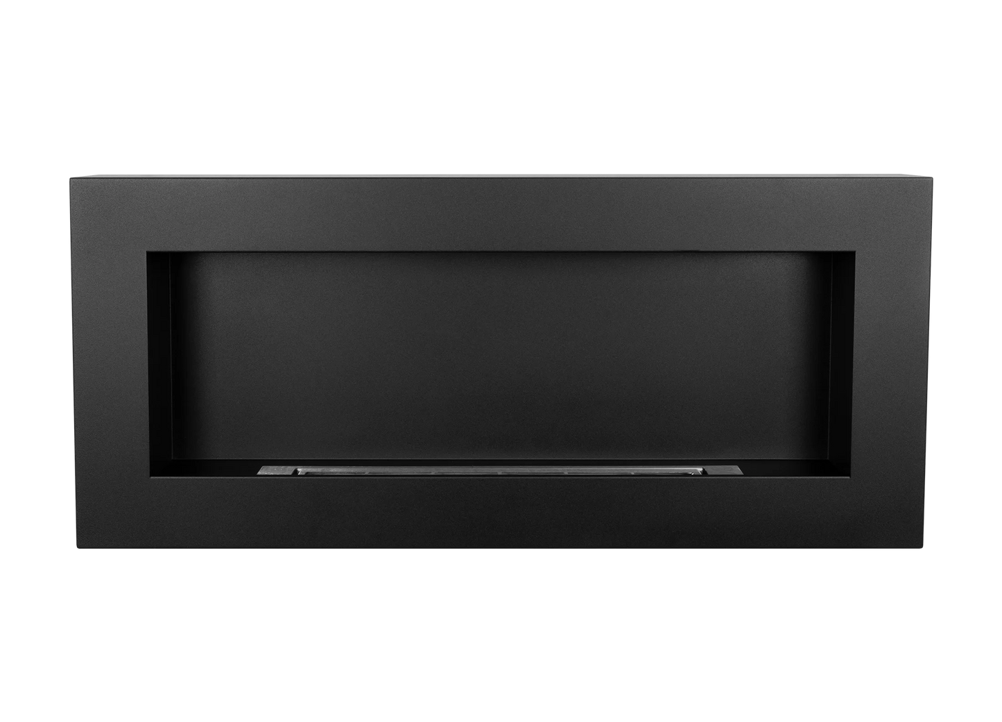 Wand-Biokamin 900x400 Box Schwarz Strukturiert Matt - IgnisLumina.ch