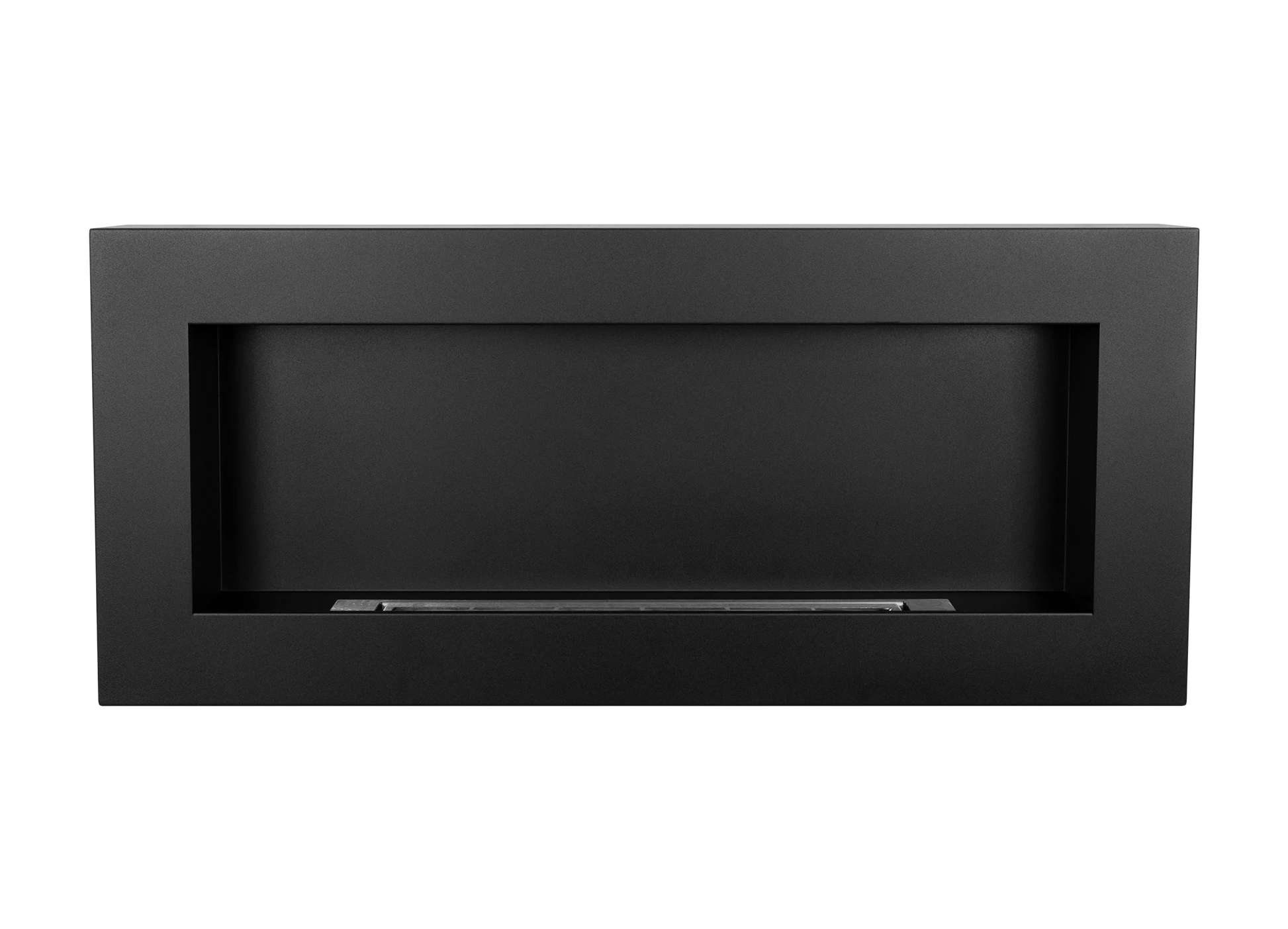 Wand-Biokamin 900x400 Box Schwarz Strukturiert Matt - IgnisLumina.ch