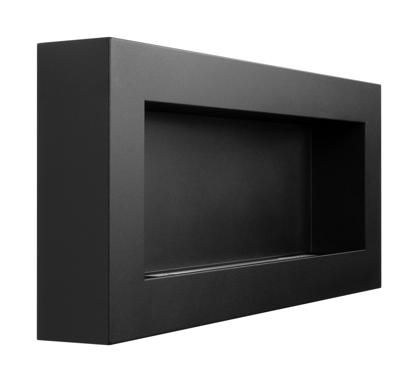Wand-Biokamin 900x400 Box Schwarz Strukturiert Matt - IgnisLumina.ch