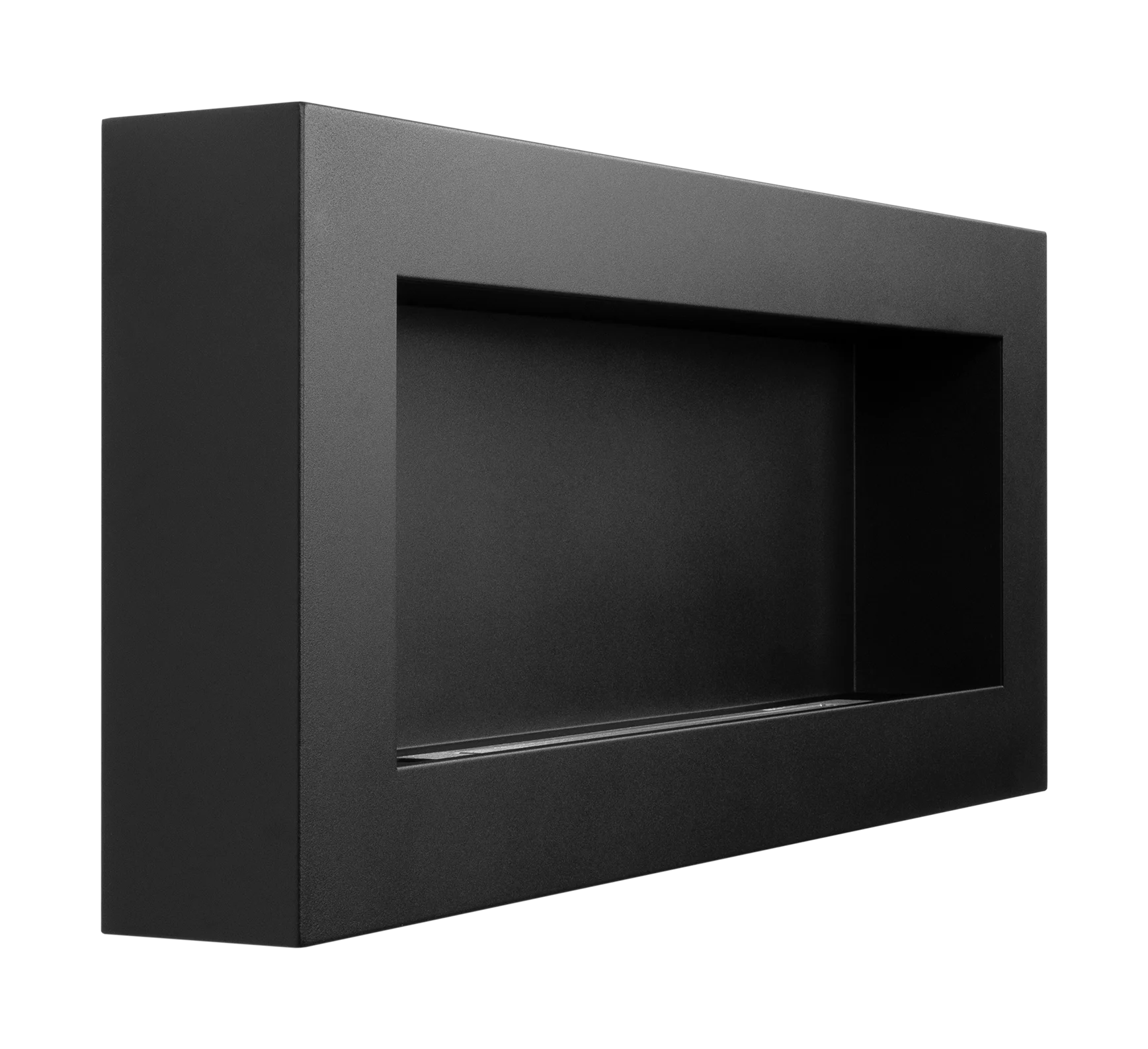 Wand-Biokamin 900x400 Box Schwarz Strukturiert Matt - IgnisLumina.ch