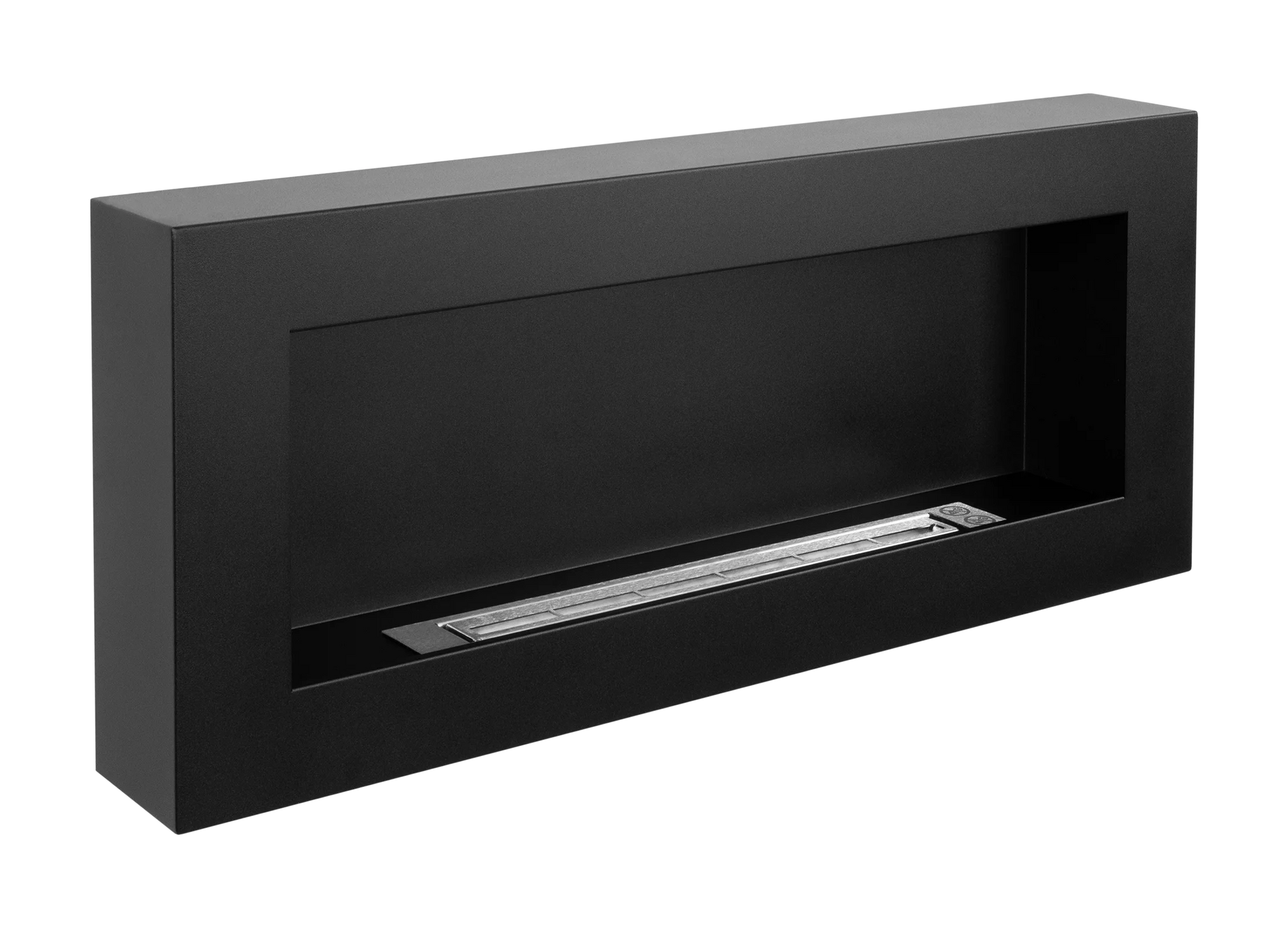 Wand-Biokamin 900x400 Box Schwarz Strukturiert Matt - IgnisLumina.ch