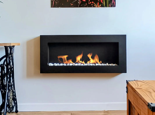 Wand-Biokamin 900x400 Box Schwarz Strukturiert Matt - IgnisLumina.ch