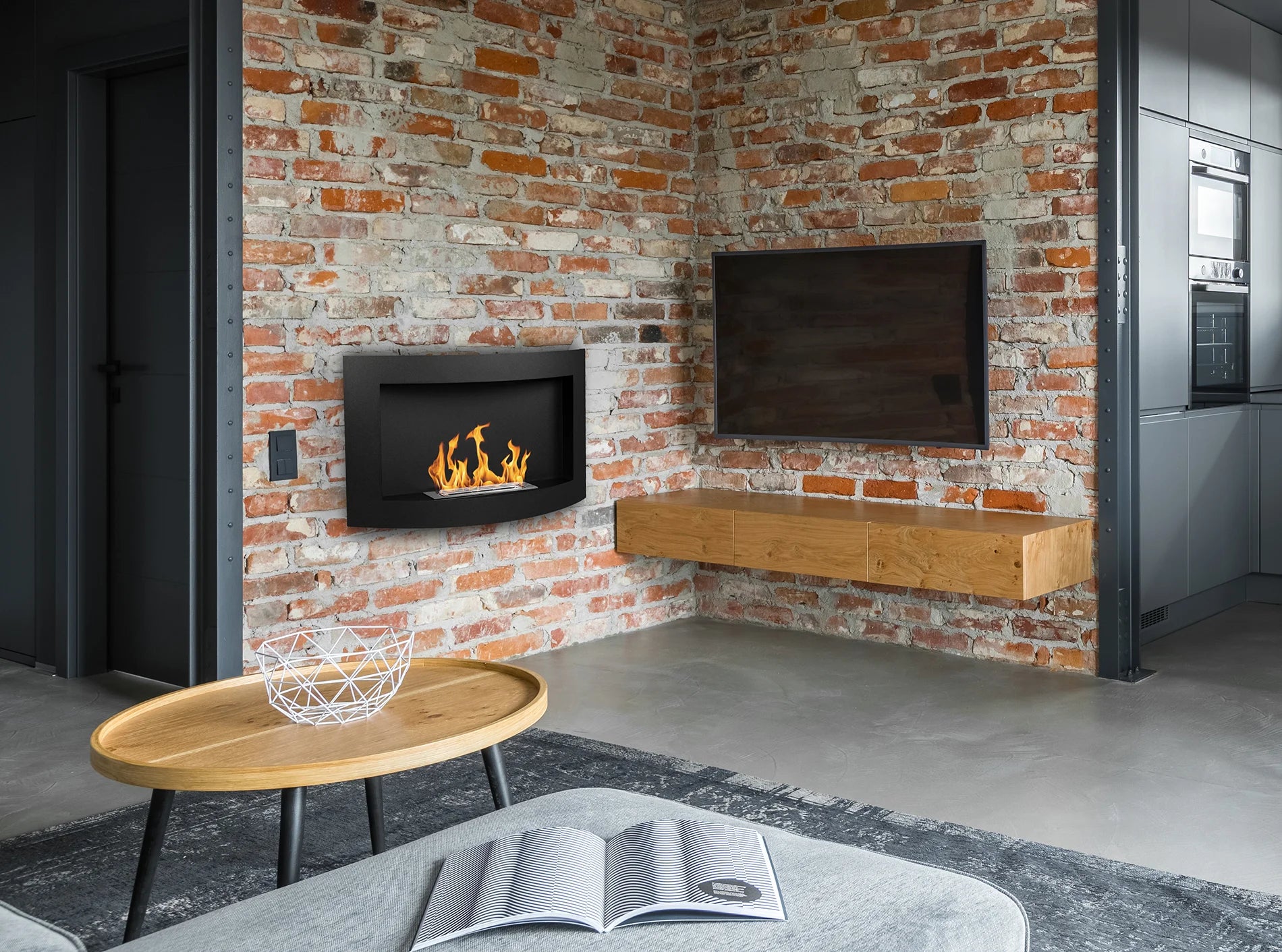 Wand-Biokamin Simple - IgnisLumina.ch