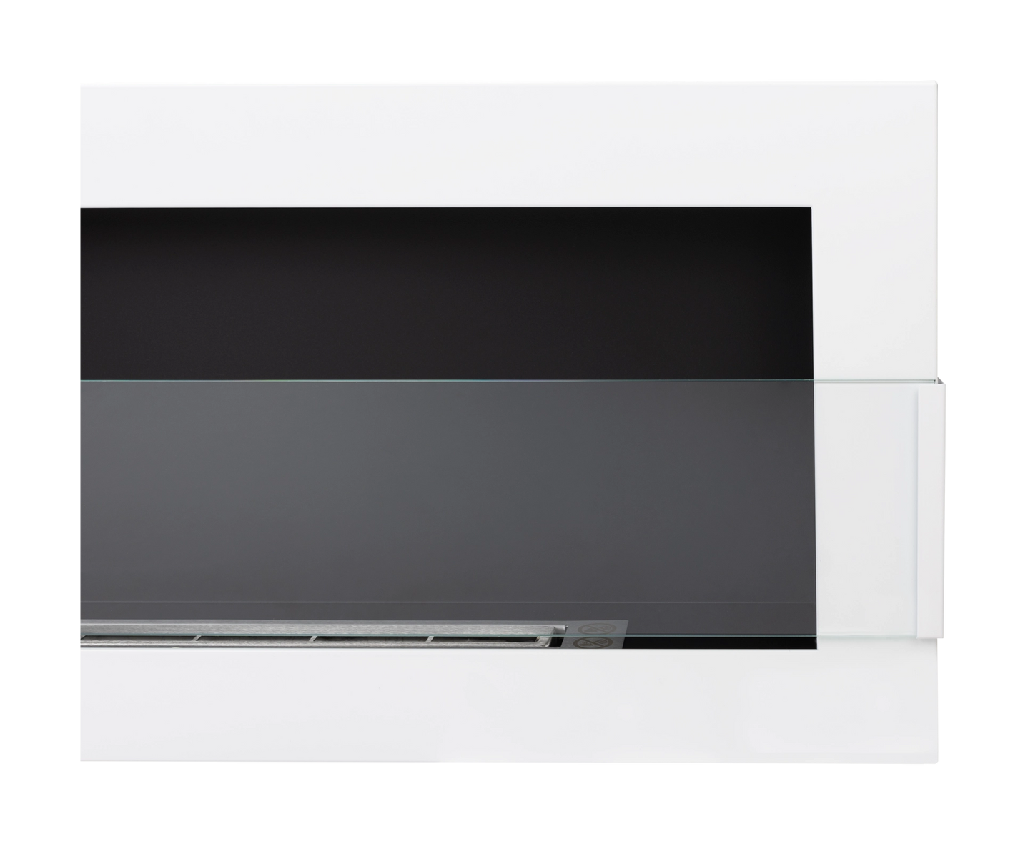 Biokamin 900x400 mit Glas Weiß Hochglanz - IgnisLumina.ch