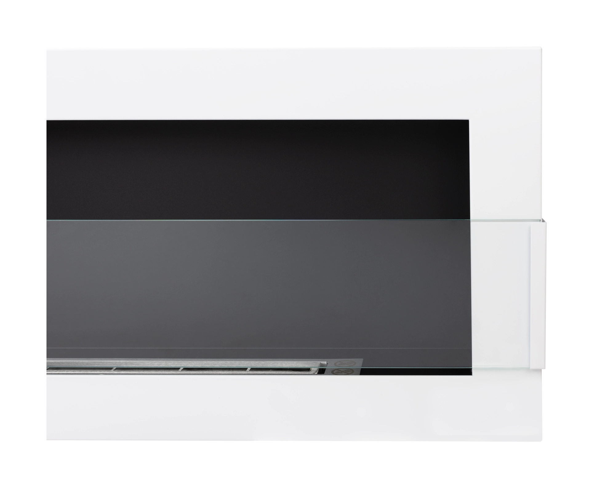 Biokamin 900x400 mit Glas Weiß Hochglanz - IgnisLumina.ch