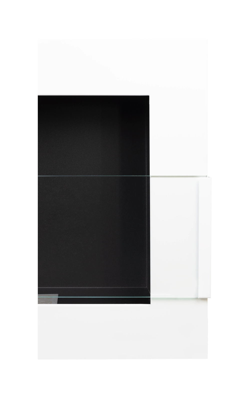 Biokamin 900x400 mit Glas Weiß Hochglanz - IgnisLumina.ch