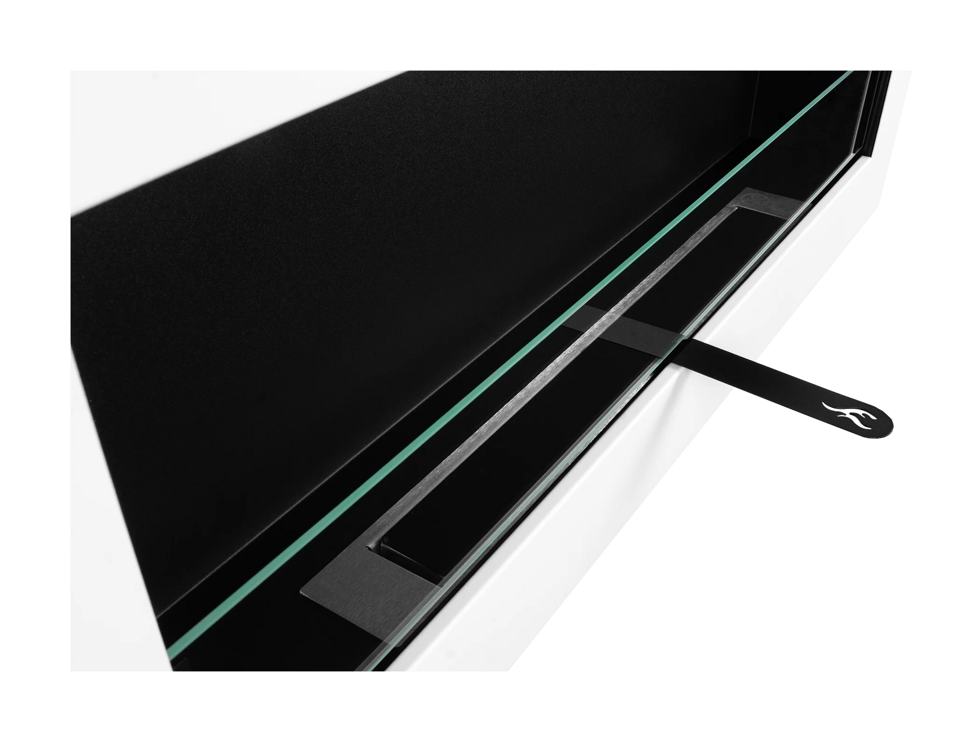 Wand-Biokamin mit Glas 900x400 Box Weiß Strukturiert Matt - IgnisLumina.ch