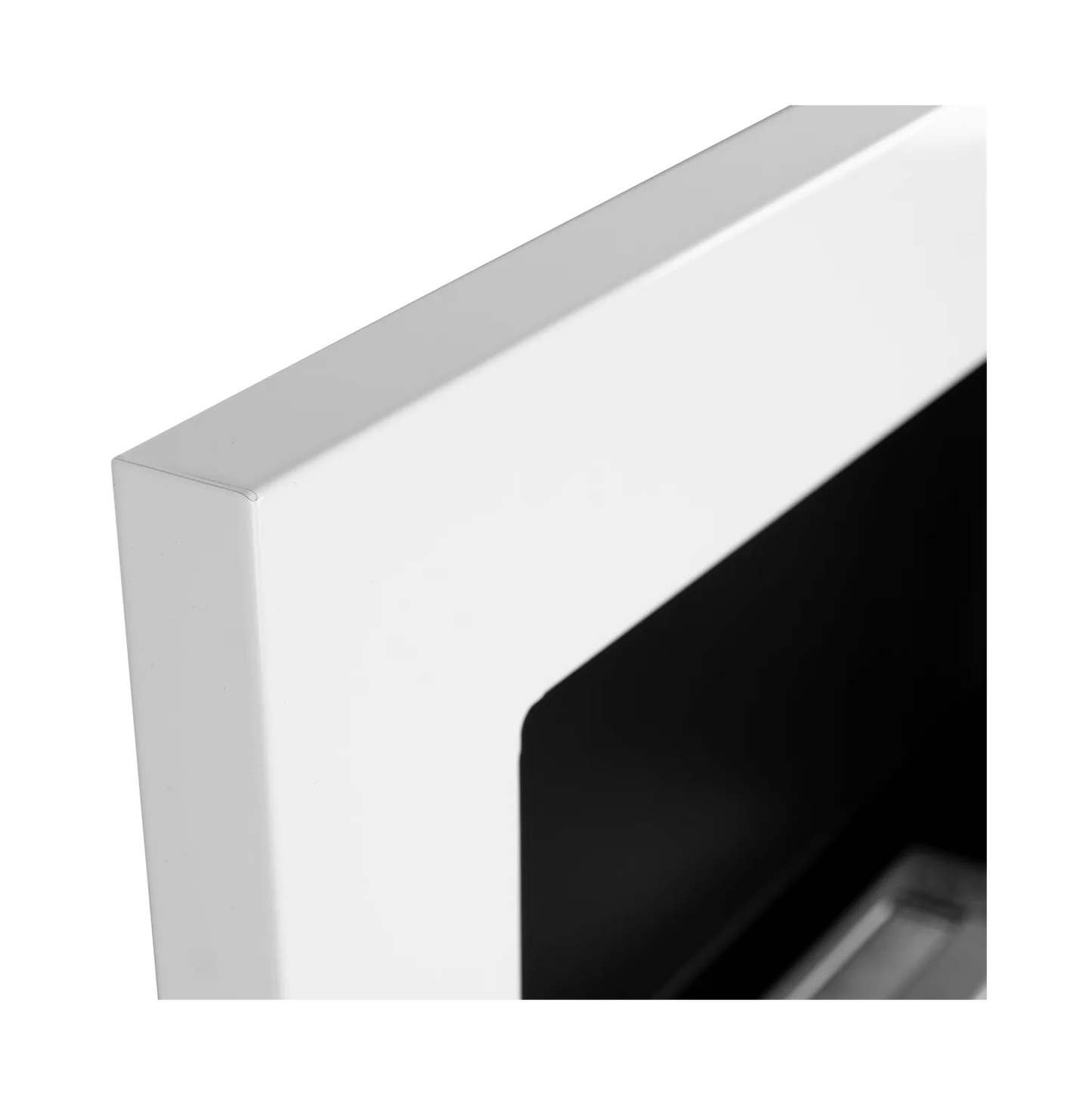 Wand-Biokamin mit Glas 650x400 Weiß Hochglanz - IgnisLumina.ch