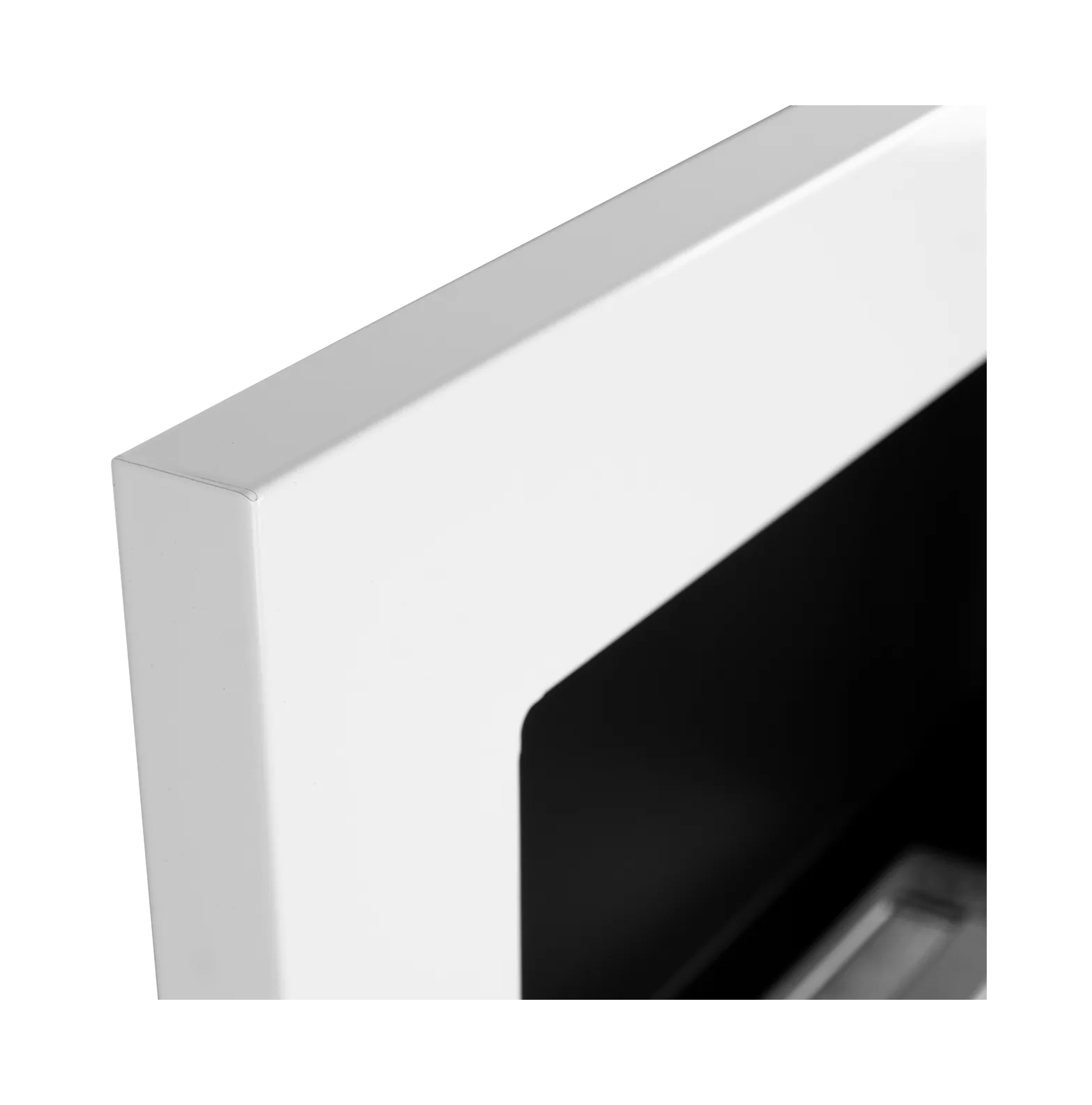 Wand-Biokamin mit Glas 650x400 Weiß Hochglanz - IgnisLumina.ch