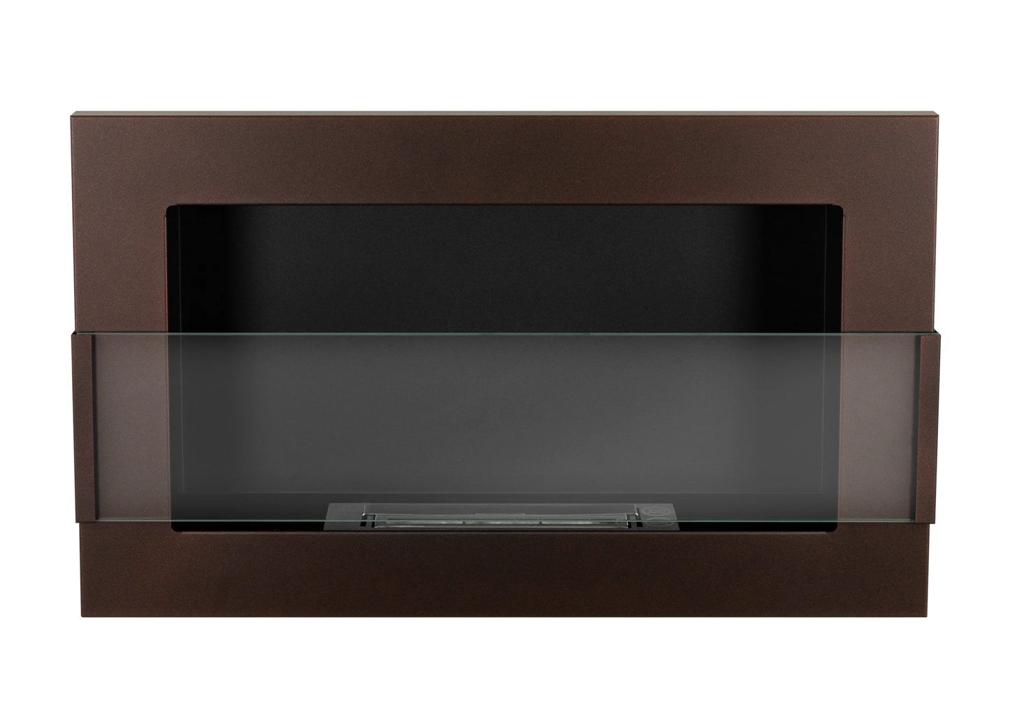 Wand-Biokamin mit Glas 650x400 Bronze Strukturiert Matt - IgnisLumina.ch