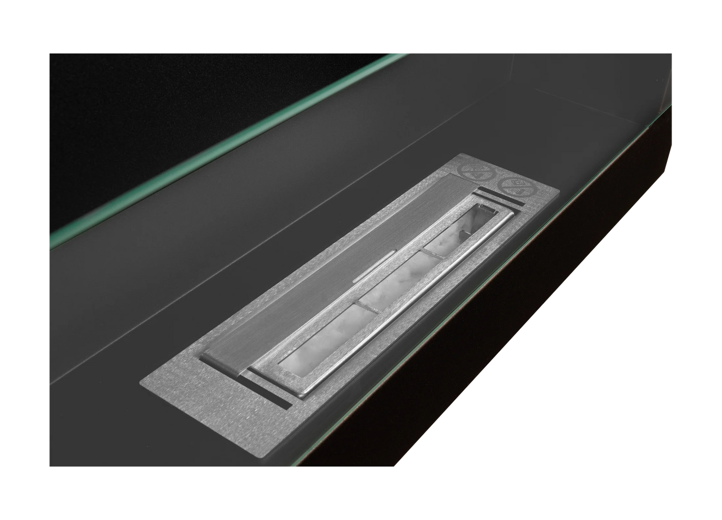 Wand-Biokamin mit Glas 650x400 Bronze Strukturiert Matt - IgnisLumina.ch