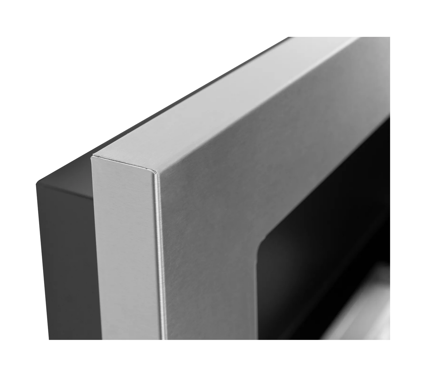 Wand-Biokamin mit Glas 650x400 Inox - IgnisLumina.ch