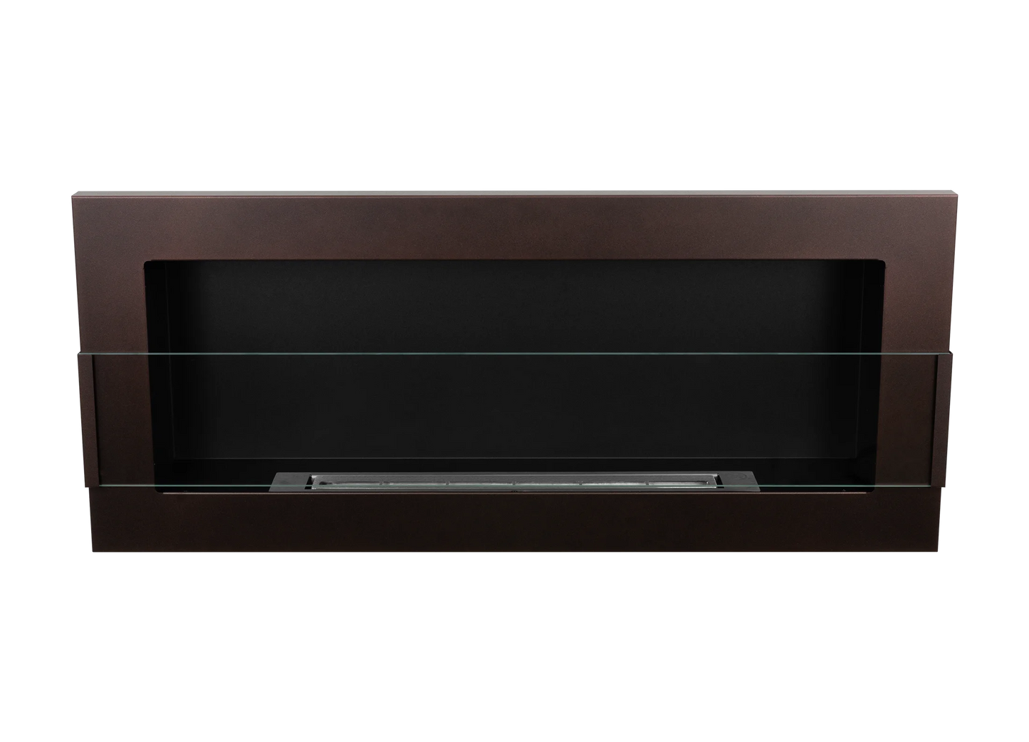 Wand-Biokamin mit Glas 900x400 Bronze - IgnisLumina.ch