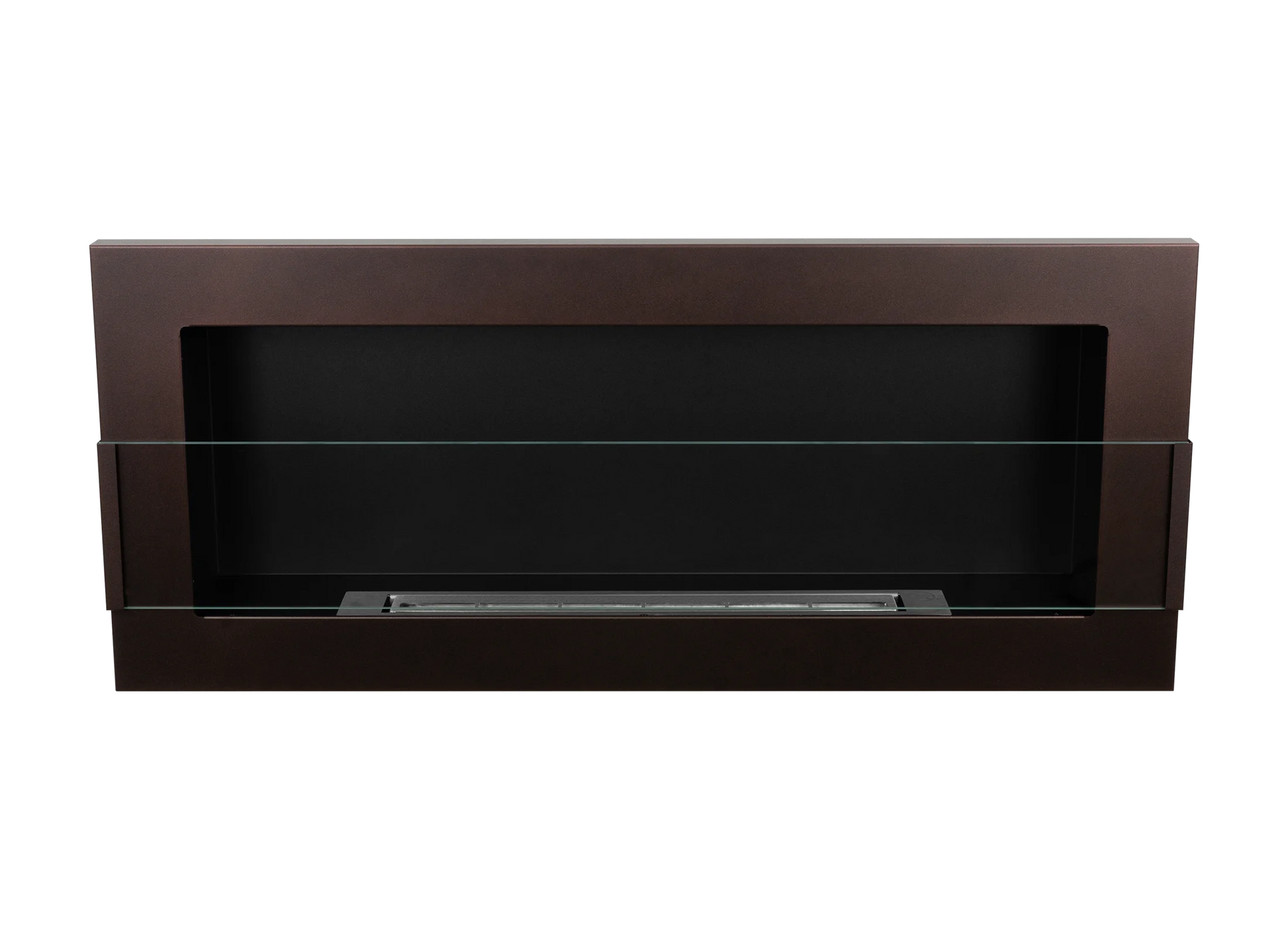 Wand-Biokamin mit Glas 900x400 Bronze - IgnisLumina.ch