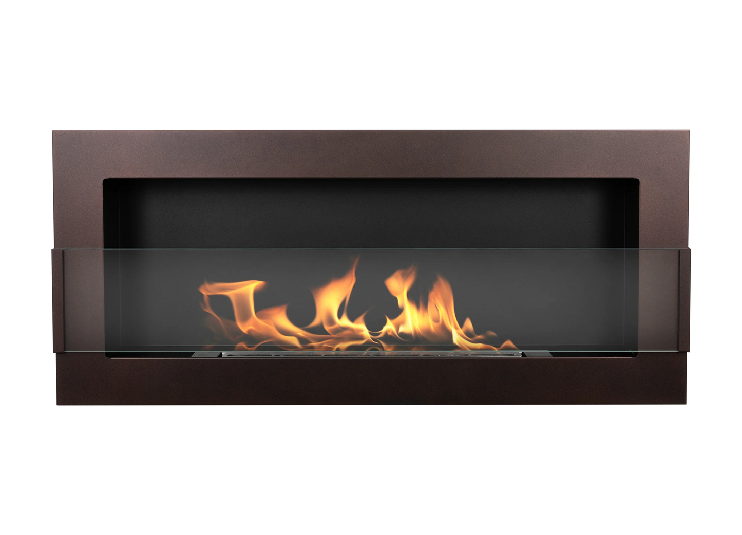 Wand-Biokamin mit Glas 900x400 Bronze - IgnisLumina.ch