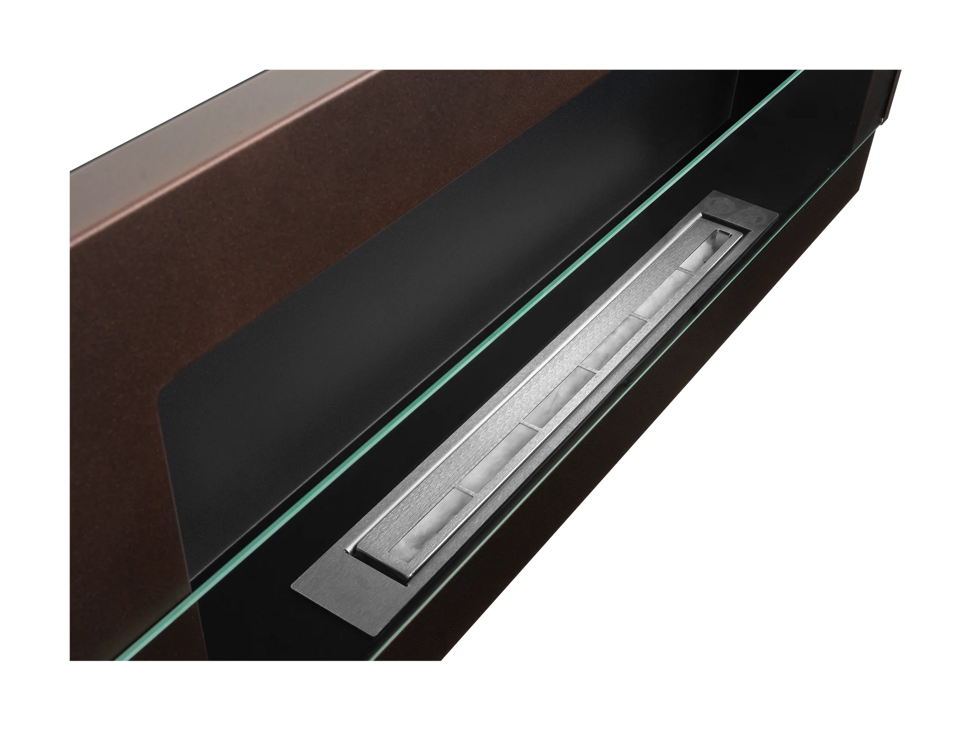 Wand-Biokamin mit Glas 900x400 Bronze - IgnisLumina.ch