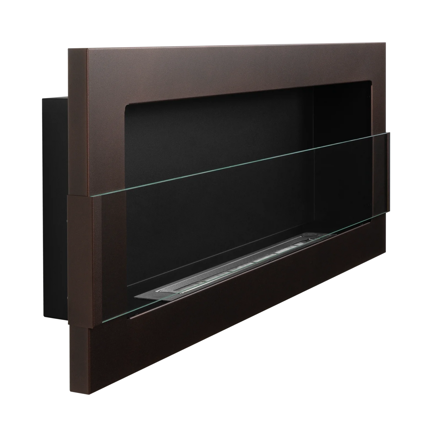 Wand-Biokamin mit Glas 900x400 Bronze - IgnisLumina.ch