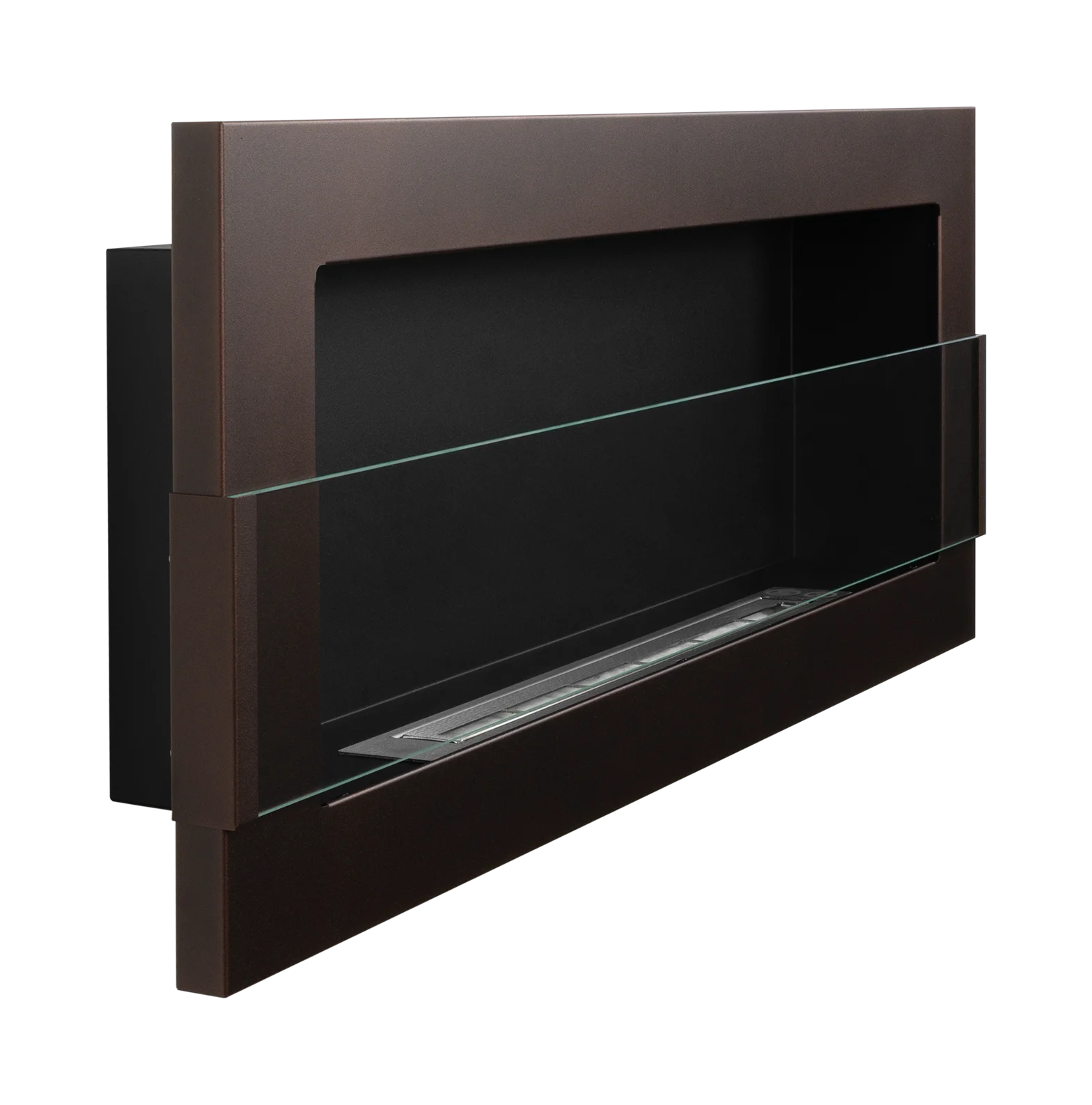 Wand-Biokamin mit Glas 900x400 Bronze - IgnisLumina.ch