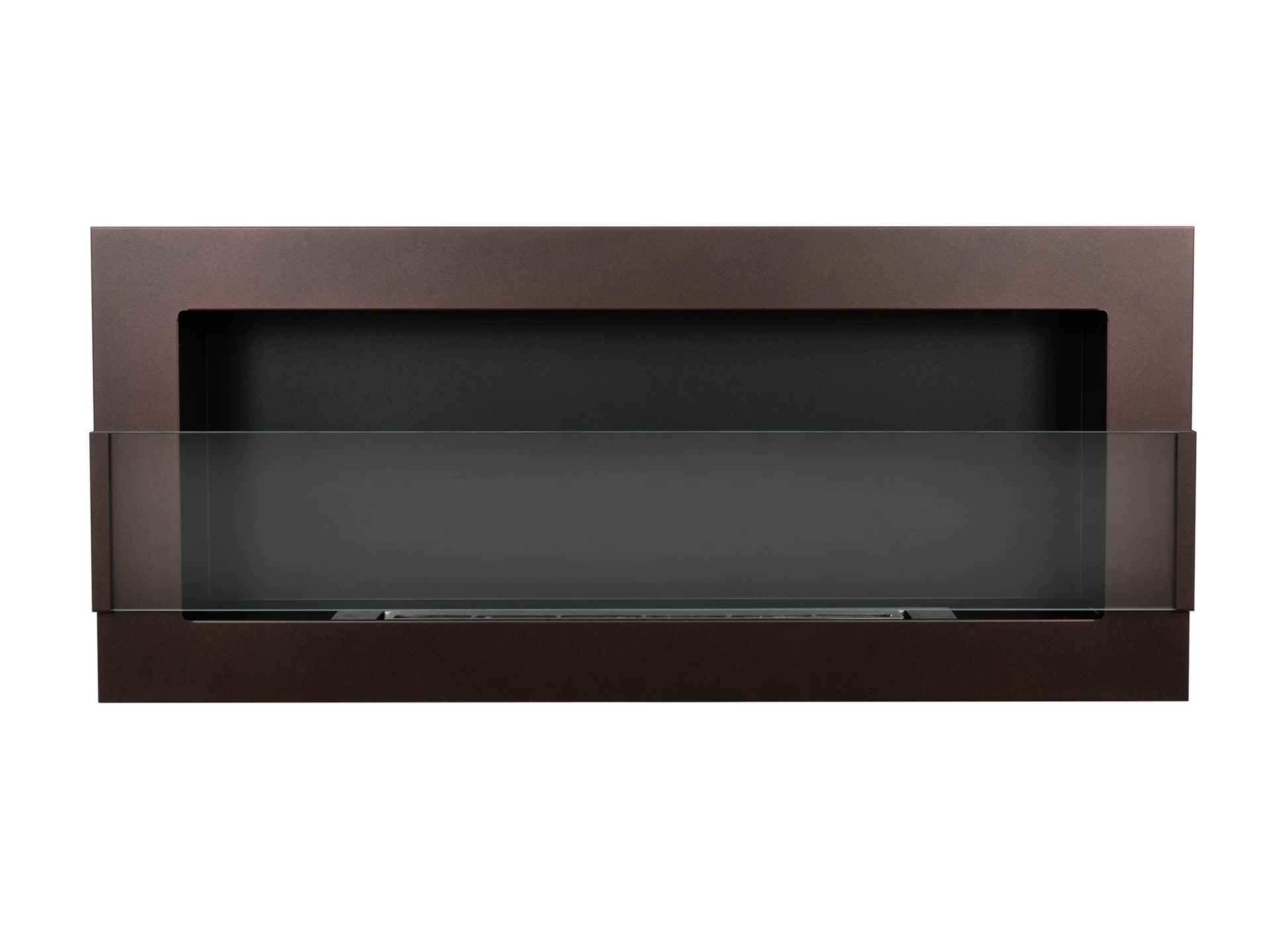 Wand-Biokamin mit Glas 900x400 Bronze - IgnisLumina.ch