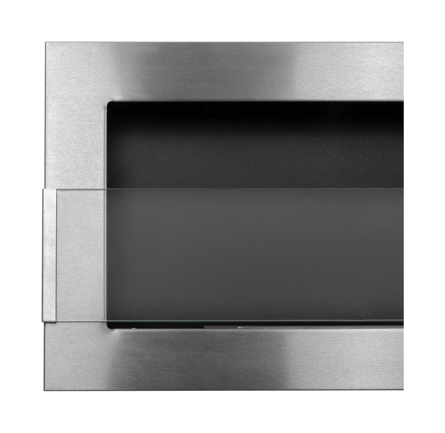 Wand-Biokamin mit Glas 900x400 Inox - IgnisLumina.ch