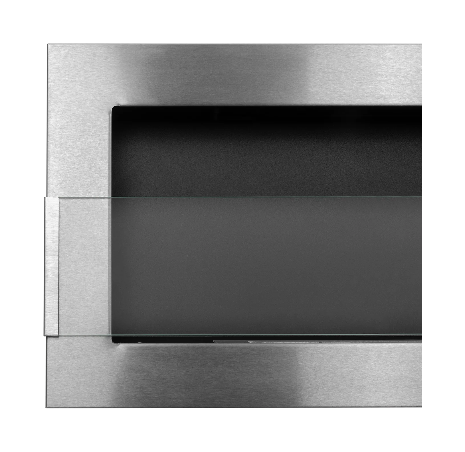 Wand-Biokamin mit Glas 900x400 Inox - IgnisLumina.ch