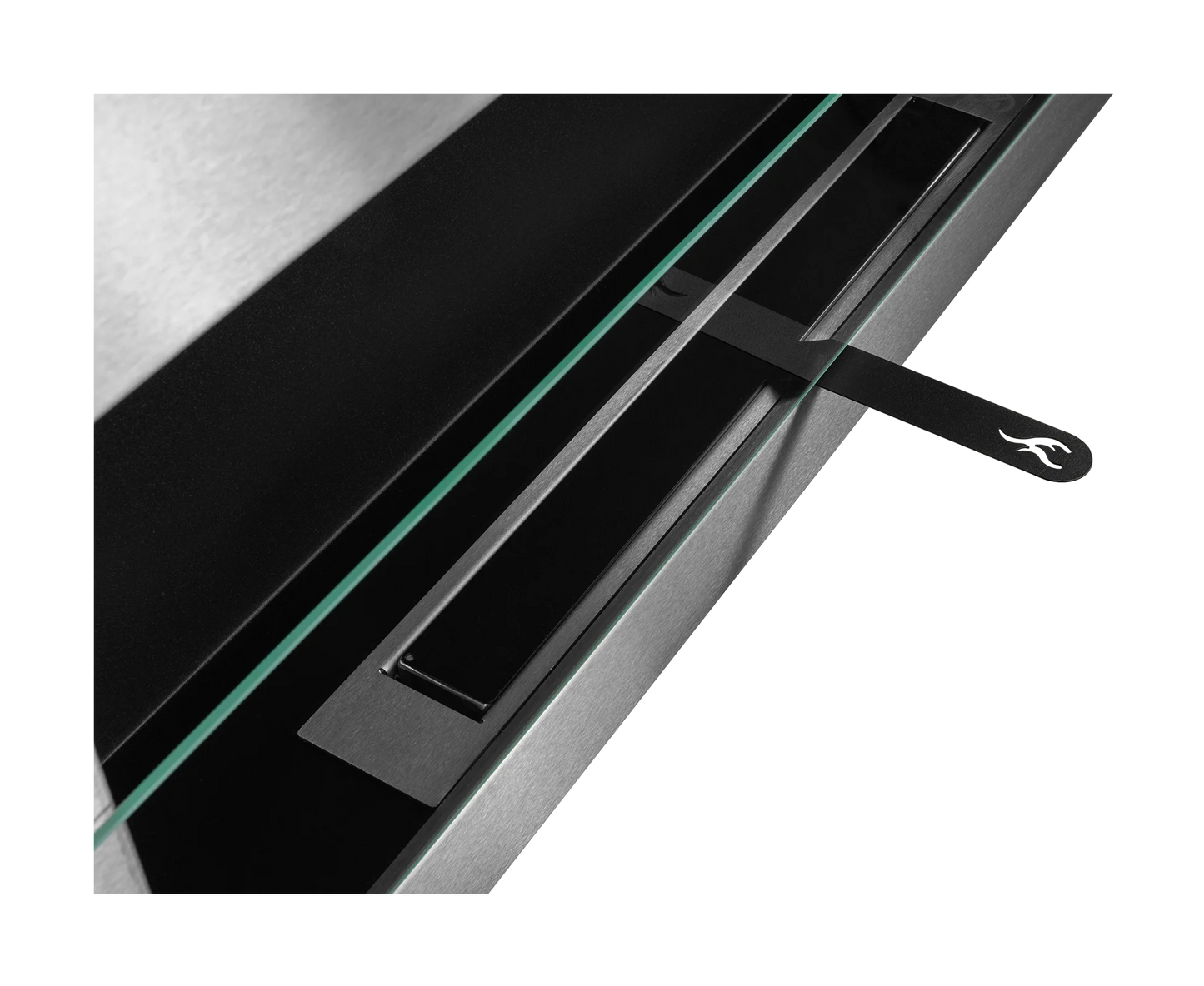 Wand-Biokamin mit Glas 900x400 Inox - IgnisLumina.ch