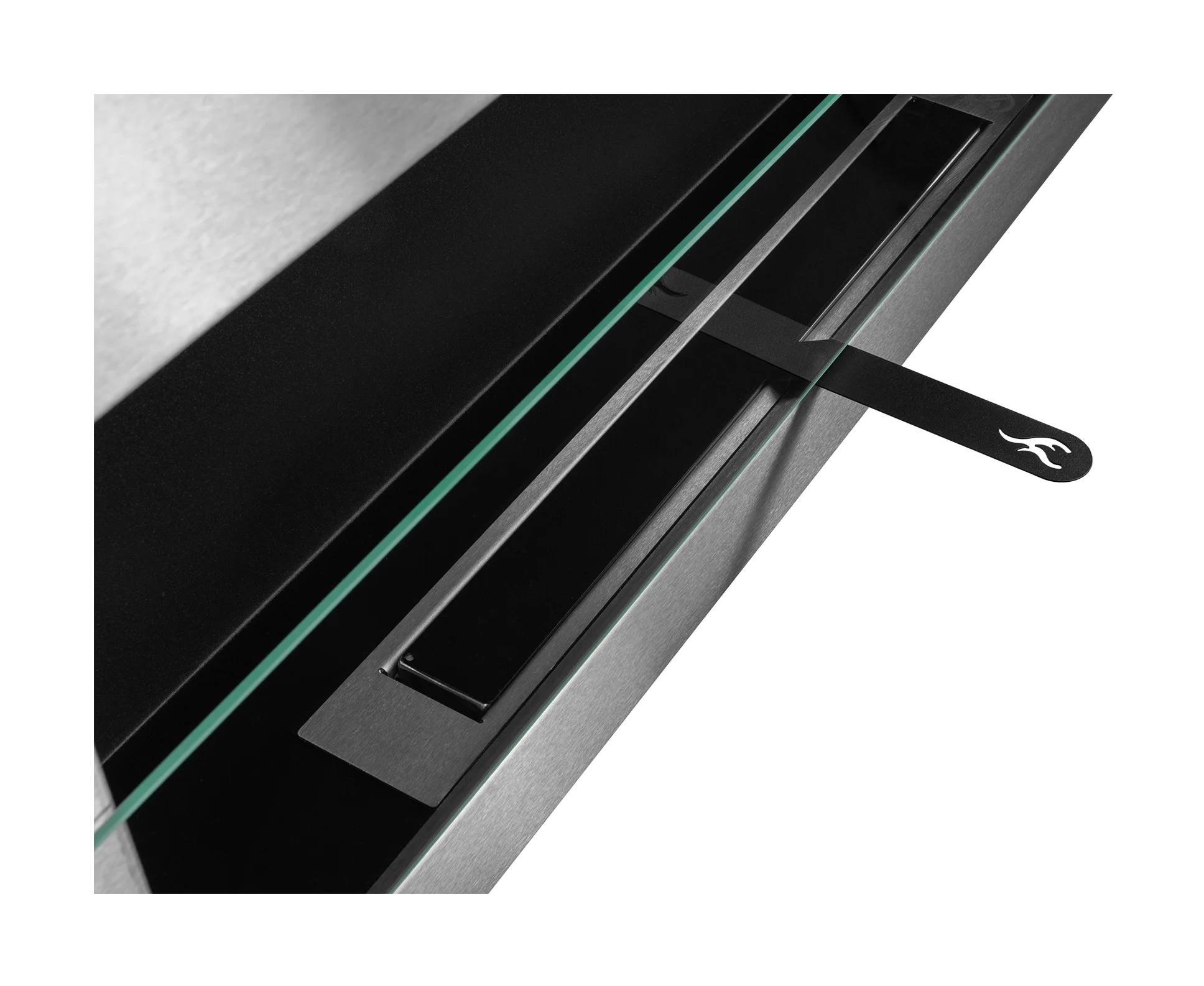 Wand-Biokamin mit Glas 900x400 Inox - IgnisLumina.ch