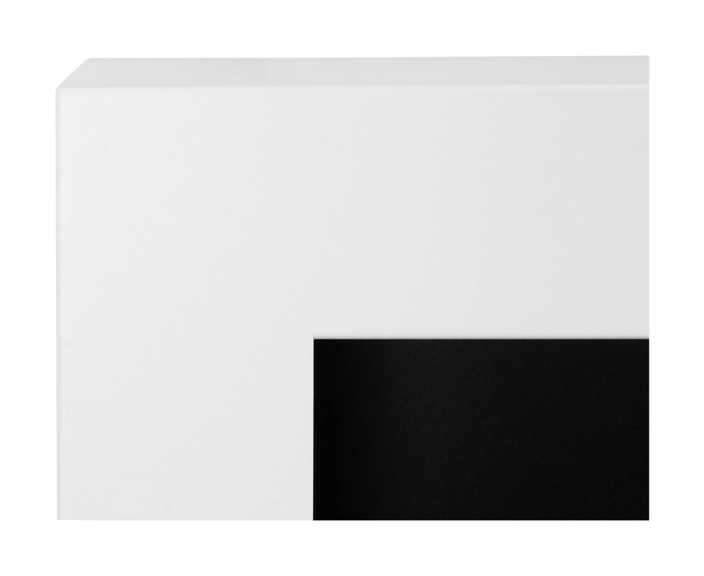 Wand-Biokamin mit Glas 650x400 Box Weiß Strukturiert Matt - IgnisLumina.ch