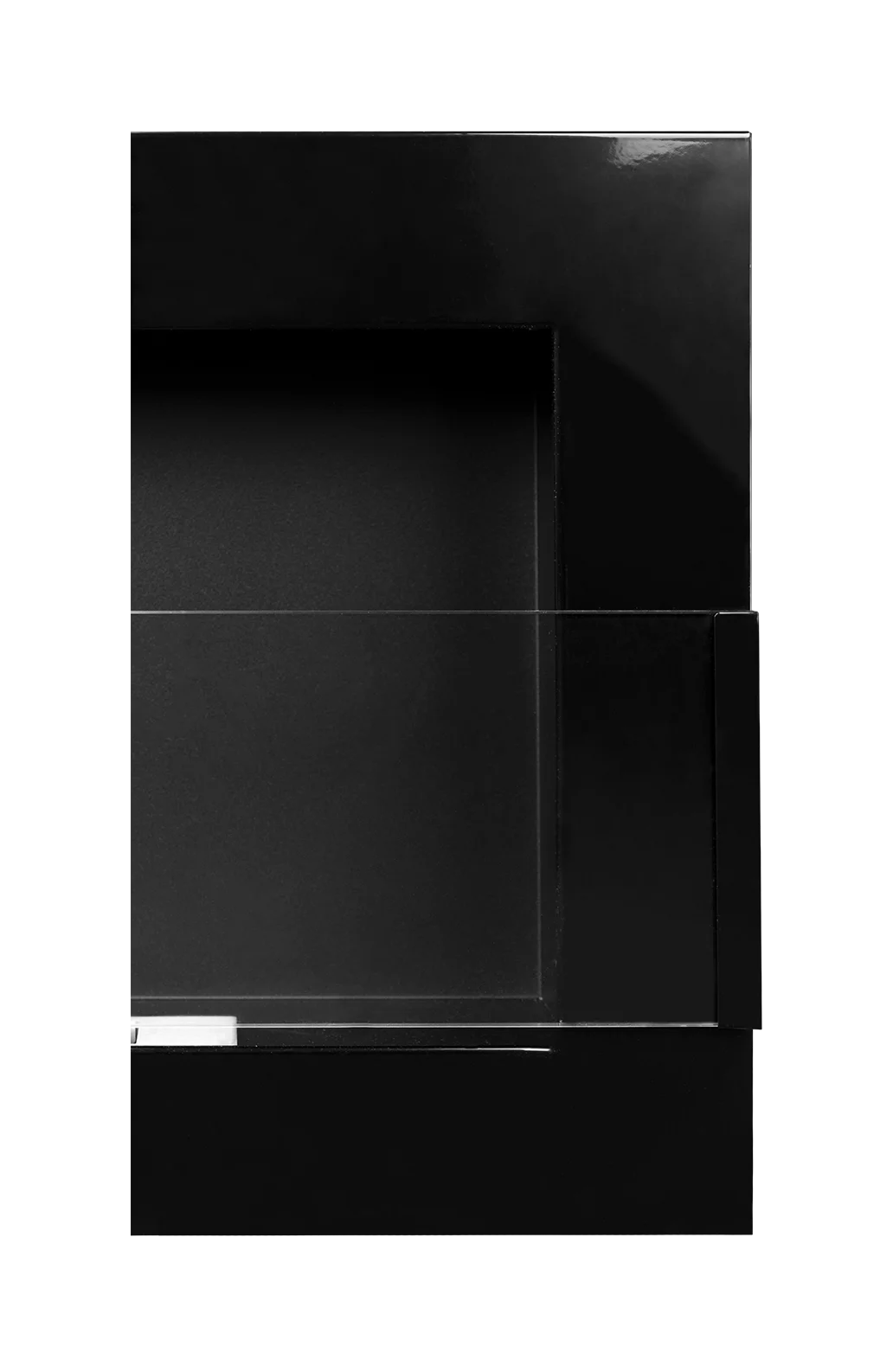 Wand-Biokamin mit Glas 900x400 Schwarz Hochglanz - IgnisLumina.ch