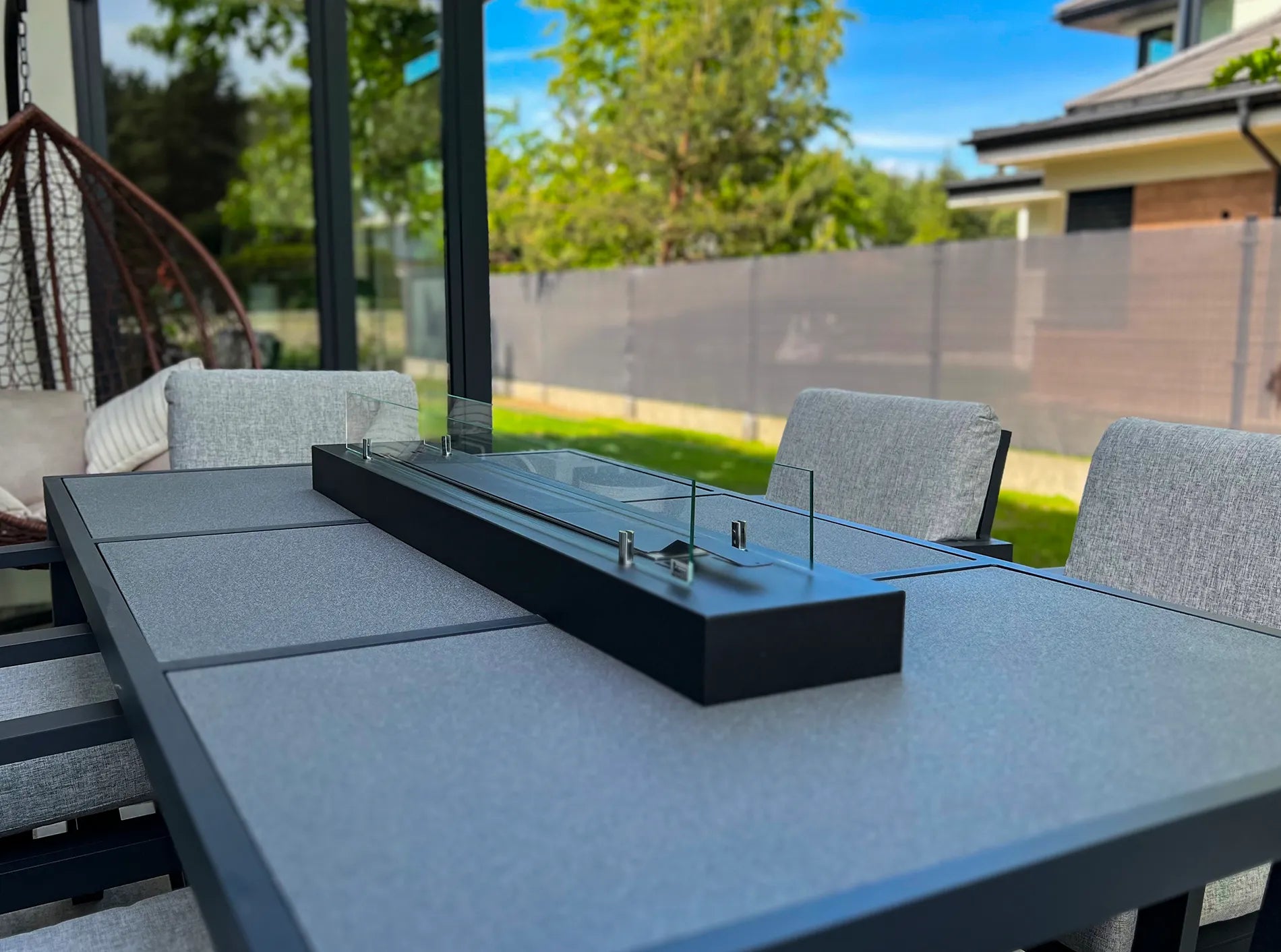 Biokamin Einsatz mit Glas 1200mm - IgnisLumina.ch