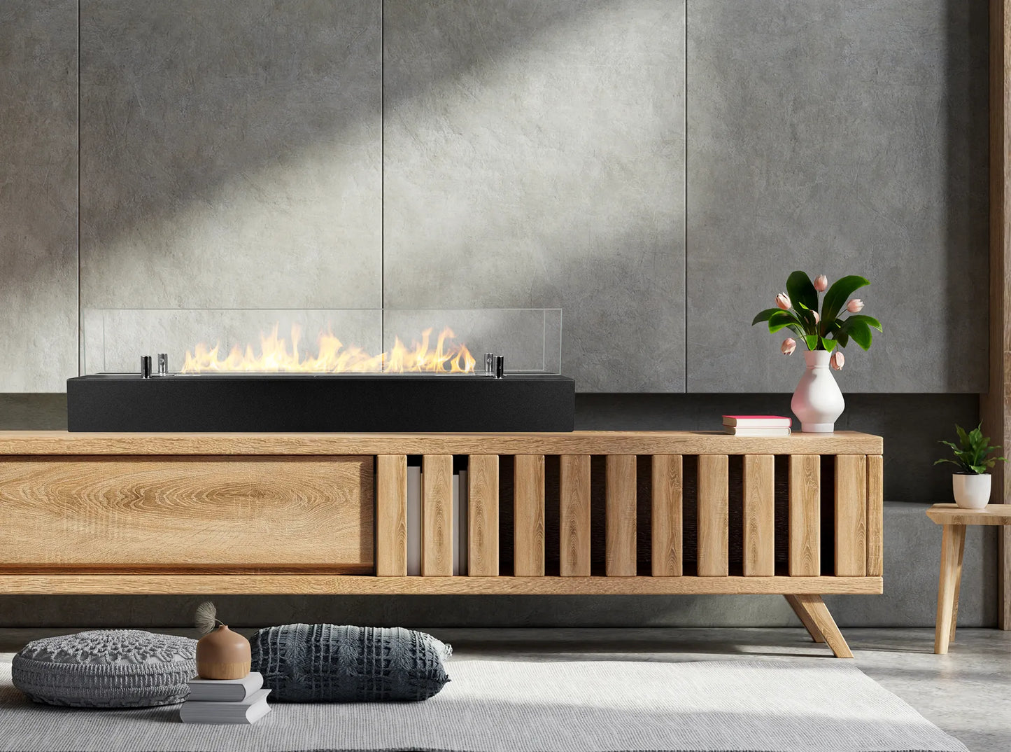 Biokamin Einsatz mit Glas 700mm - IgnisLumina.ch