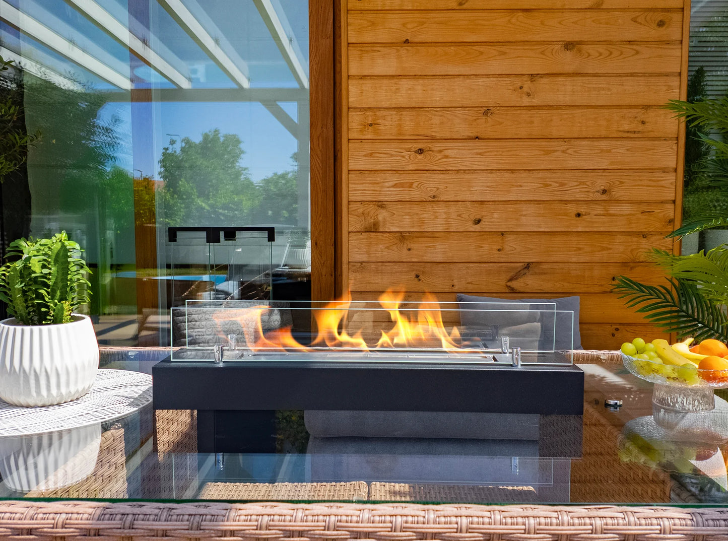 Biokamin Einsatz mit Glas 700mm - IgnisLumina.ch