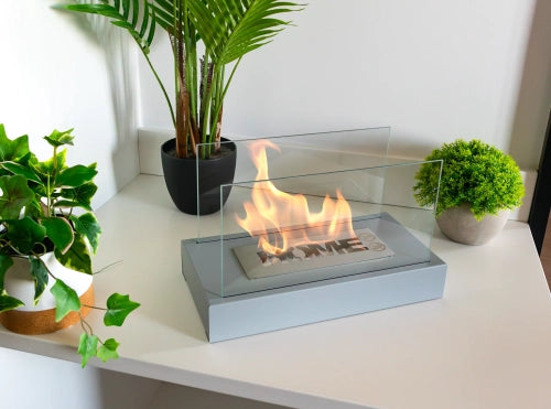 Biokamin Stand Home Grau Strukturiert Matt - IgnisLumina.ch