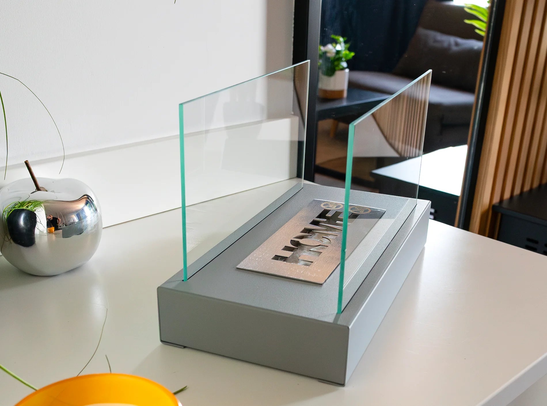 Biokamin Stand Home Grau Strukturiert Matt - IgnisLumina.ch