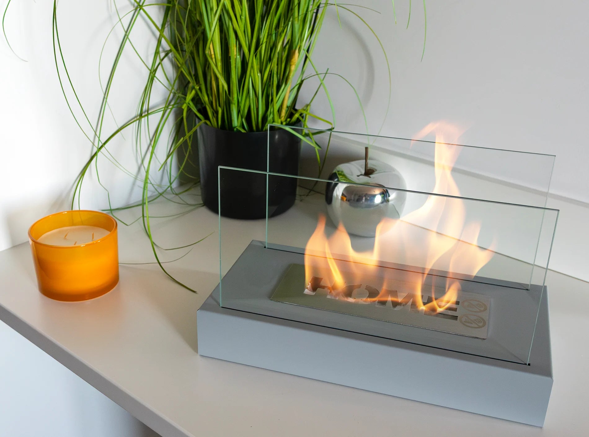 Biokamin Stand Home Grau Strukturiert Matt - IgnisLumina.ch