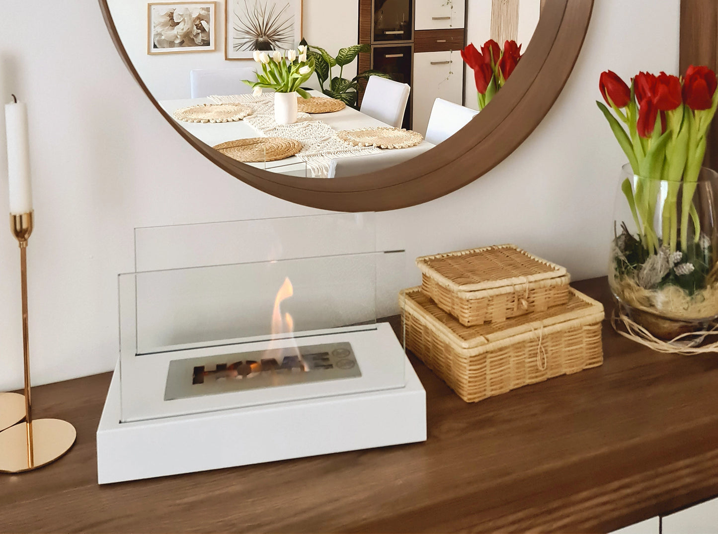 Biokamin Stand Home Weiß Strukturiert Matt - IgnisLumina.ch